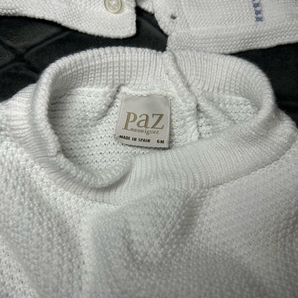 Paz Rodriguez White & Light Blue Knitted Cotton baby set - Picture 8 of 8